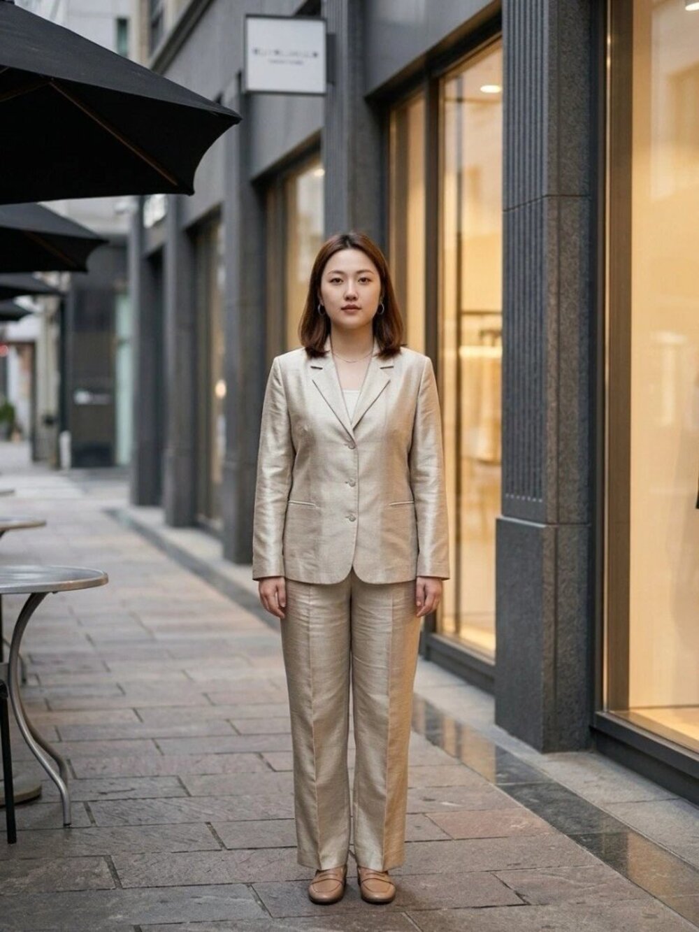 Dress Barn,Jacket+Pant Suit Elegant,Cream,Size 12/10,Button,Pocket,Made in USA.!